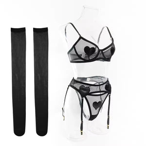 Conjunto Corações Vermelhos - Doce, Sensual e Apaixonante