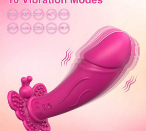 Vibrador Borboleta Vestível com Estimulador - 10 Modos de Vibração