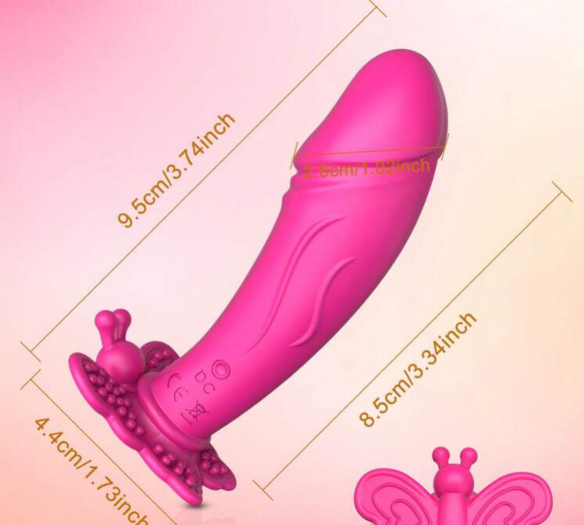 Vibrador Borboleta Vestível com Estimulador - 10 Modos de Vibração