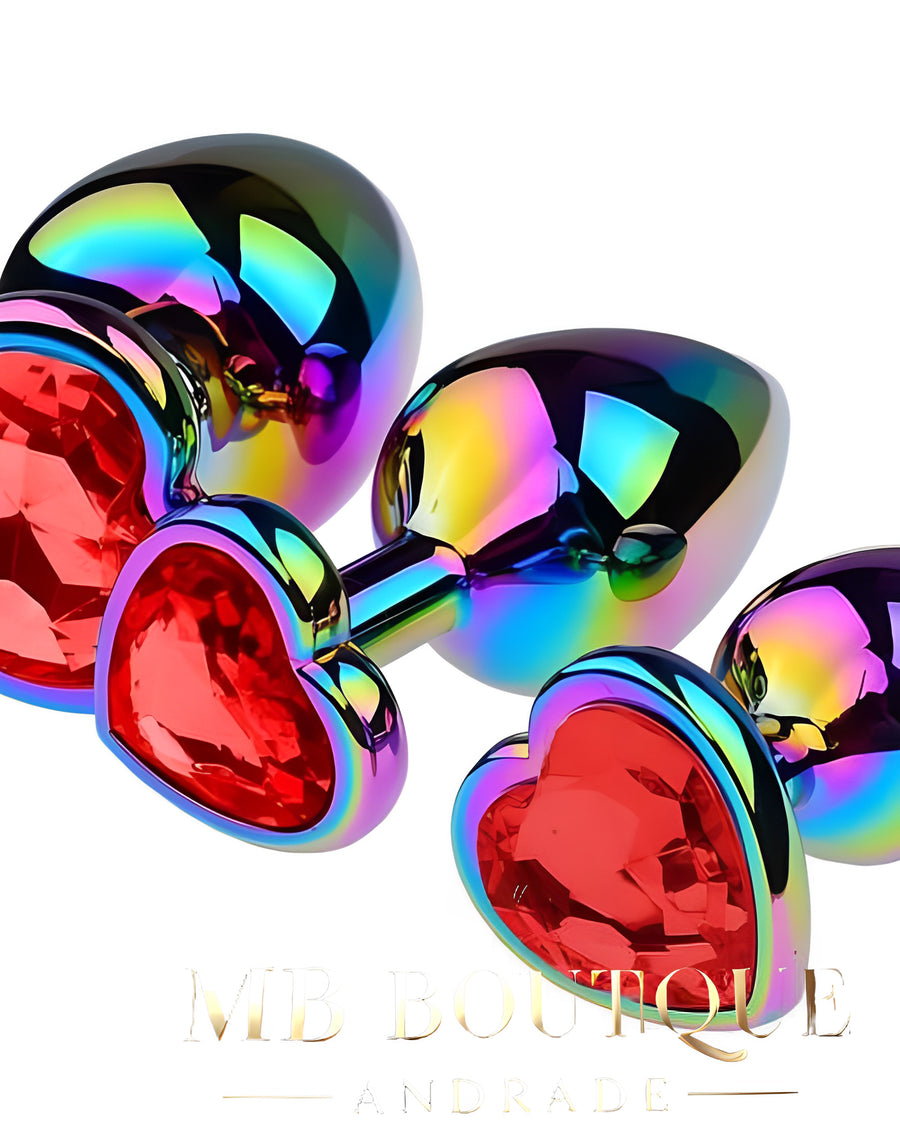 Plug Coração com Joia Multicolorida - , Brilho e Prazer
