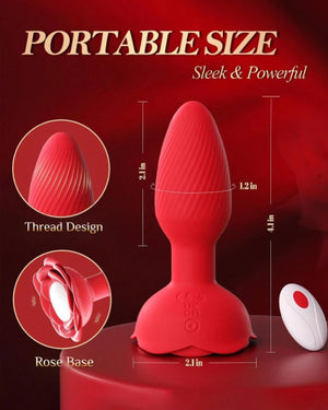 Plug Vibrador Rosa 360° com Controle Remoto