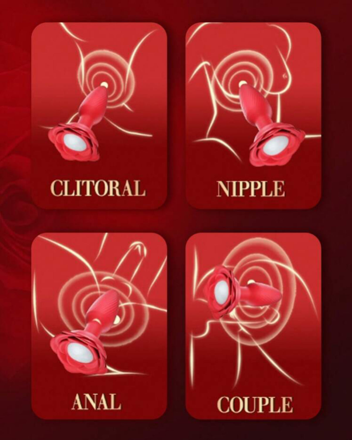 Plug Vibrador Rosa 360° com Controle Remoto