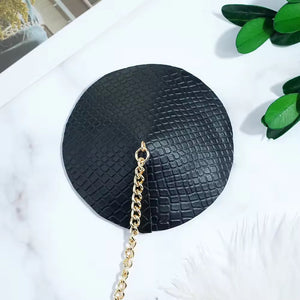 Tapa-Seios Black Snake com Gargantilha - Dominação e Sofisticação em Cada Corrente