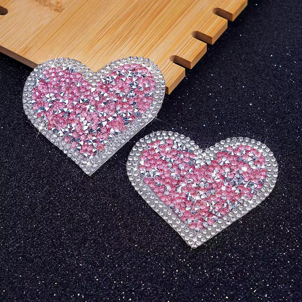 Tapa-Seios Coração Rosa com Strass - Doce e Inesquecível
