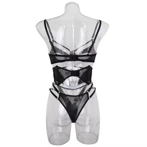 Lingerie Black Sculpt com Transparência e Cintura Alta | Com Aro, Sem Bojo