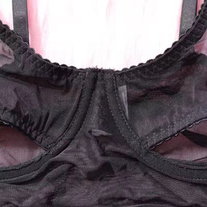Vestido Transparente Sensual + Sutiã Recorte Underboob