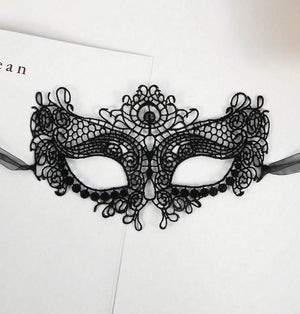 Máscara Renda Clássica Veneziana - Amarração com Fita de Organza