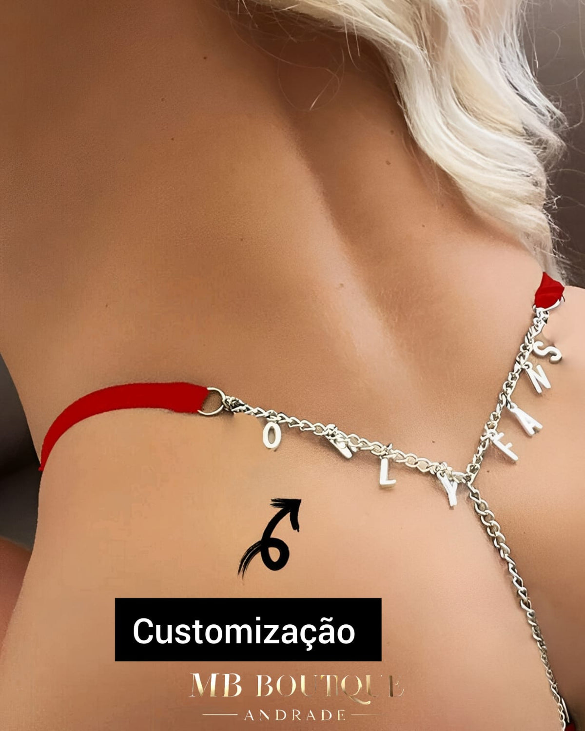 Calcinha Personalizada com Corrente e Coração Bordado - Edição