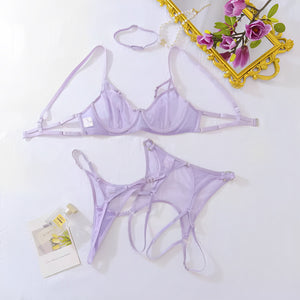 Lingerie Lilás com Recortes Modernos - Delicadeza com design autêntico