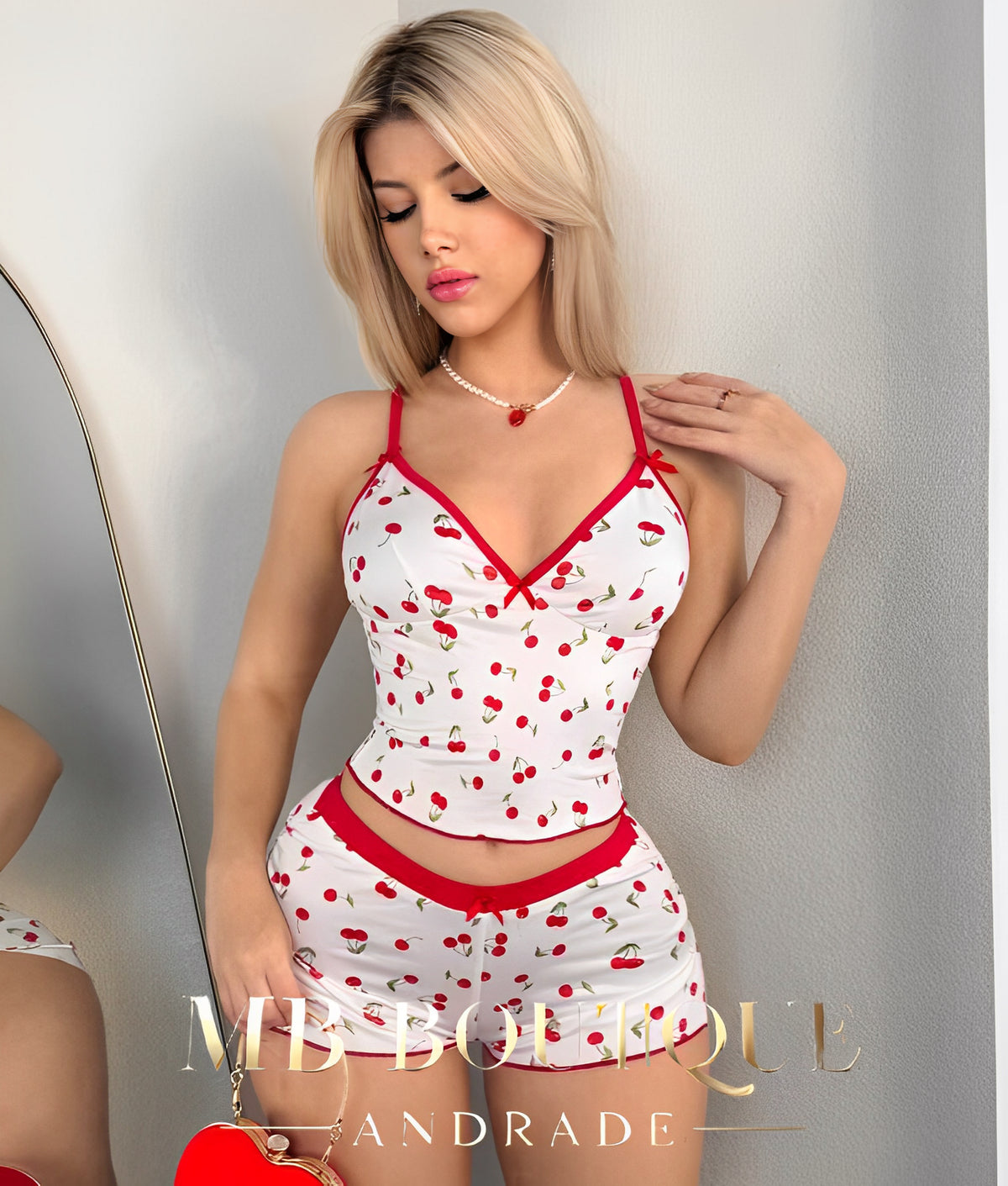 Baby Doll Estampa de Cerejas - Doçura e frescor em cada detalhe