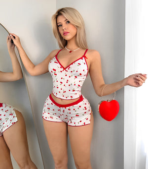 Baby Doll Estampa de Cerejas - Doçura e frescor em cada detalhe
