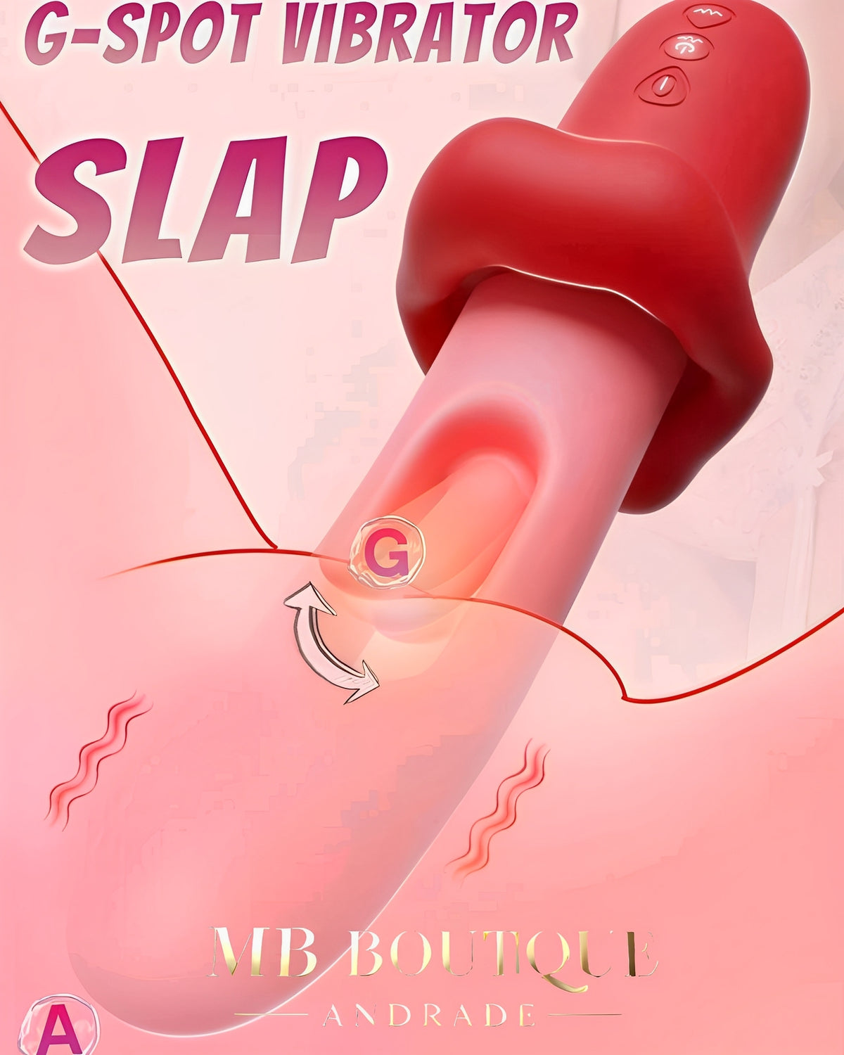 Vibrador rosa com corpo curvo e extensão em forma de língua