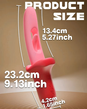 Diagrama de medidas do vibrador rosa