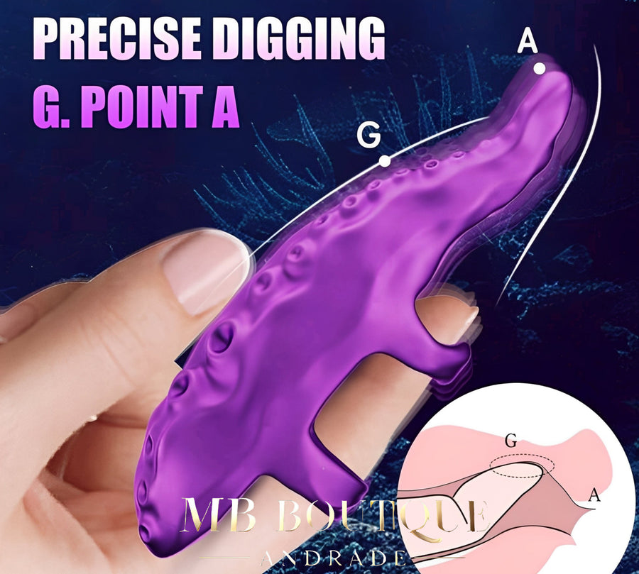 Toque Tentador - Vibrador de Tentáculo com Dedal Recarregável