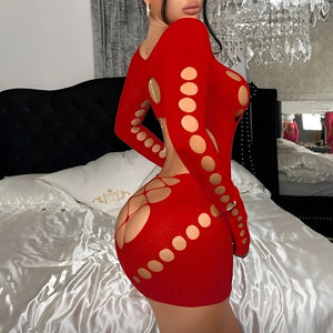 Vestido com Recortes e Calcinha