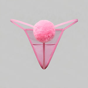 Calcinha Fio Dental Coelhinha com PomPom - P ao GG