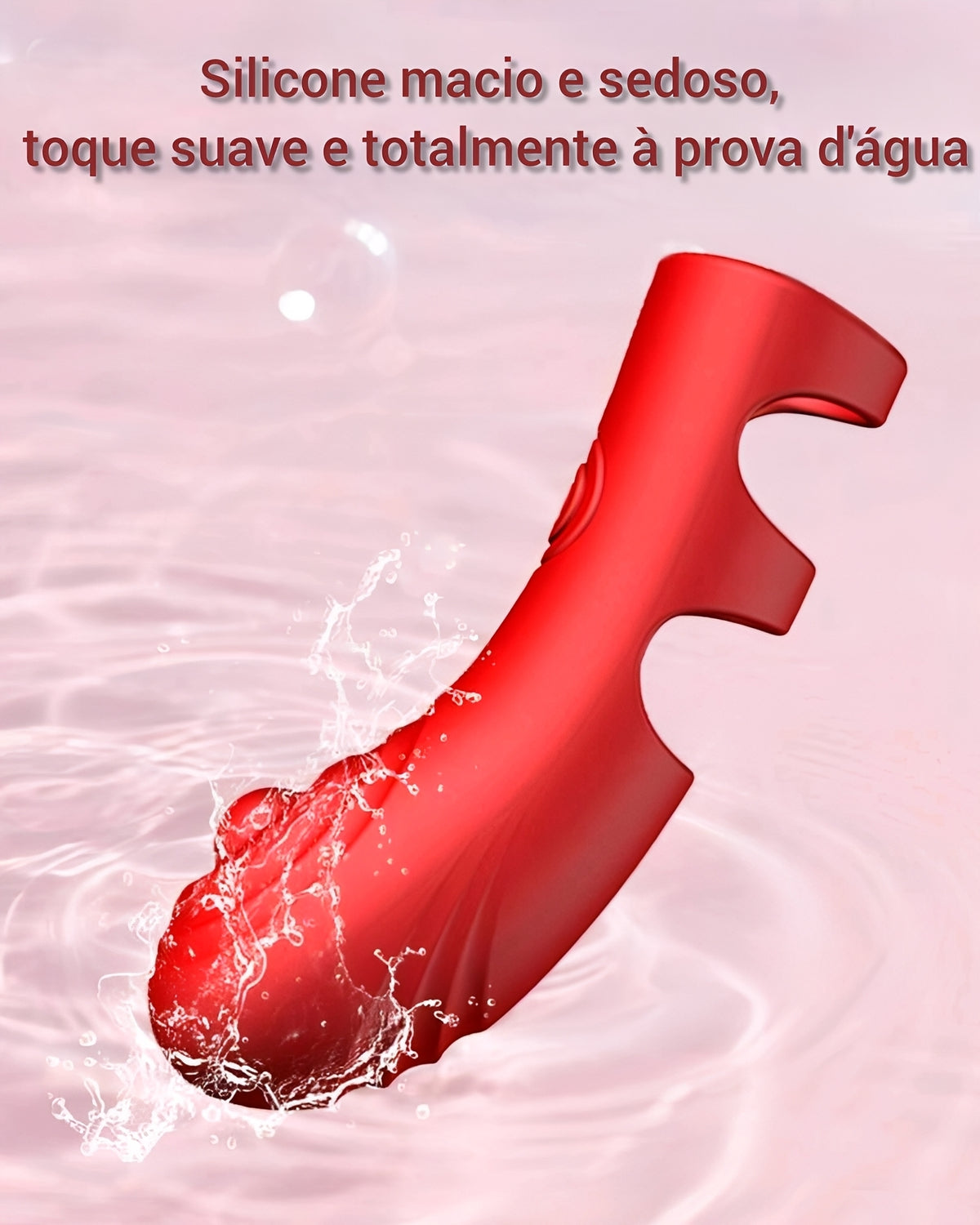 Vibrador de Dedo Multiuso em Silicone Vermelho - Estimulador Clitoriano, Anal e Ponto G Recarregável