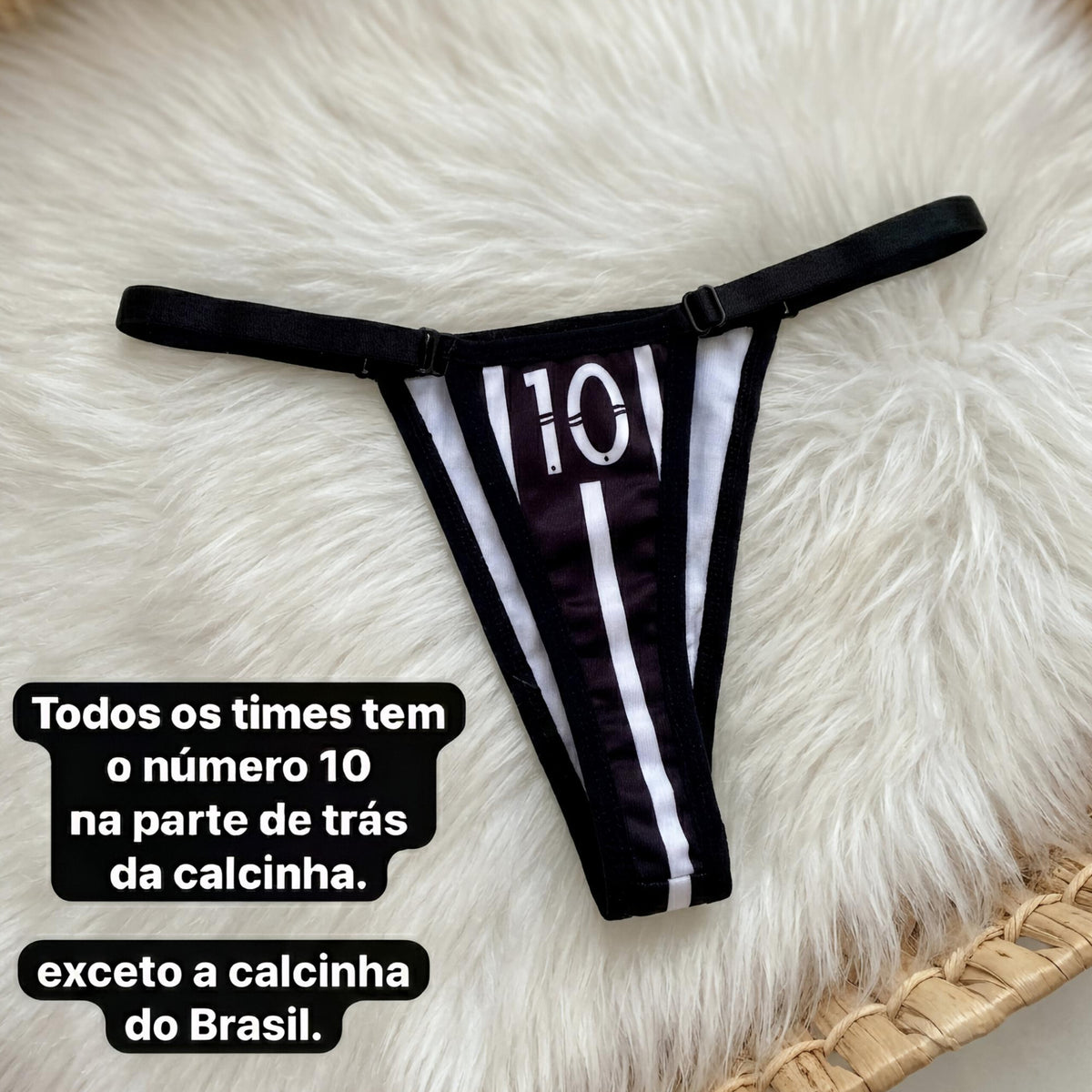 Calcinha Fio Dental com Regulagem e Estampas de Times - P ao GG