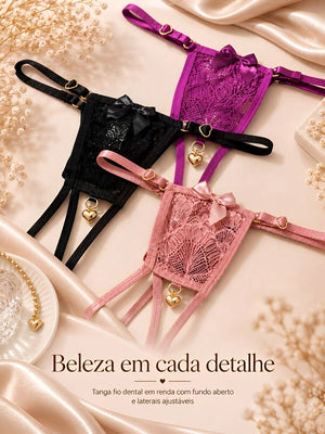 Kit 3 Calcinhas de Renda com Abertura e Coração Flechado — MB Andrade Boutique — foto 11
