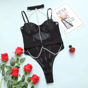 Body Sexy com detalhes em corrente 