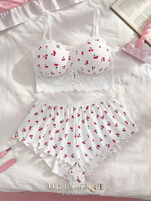 Babydoll Branco com Renda e Laços Contrastantes