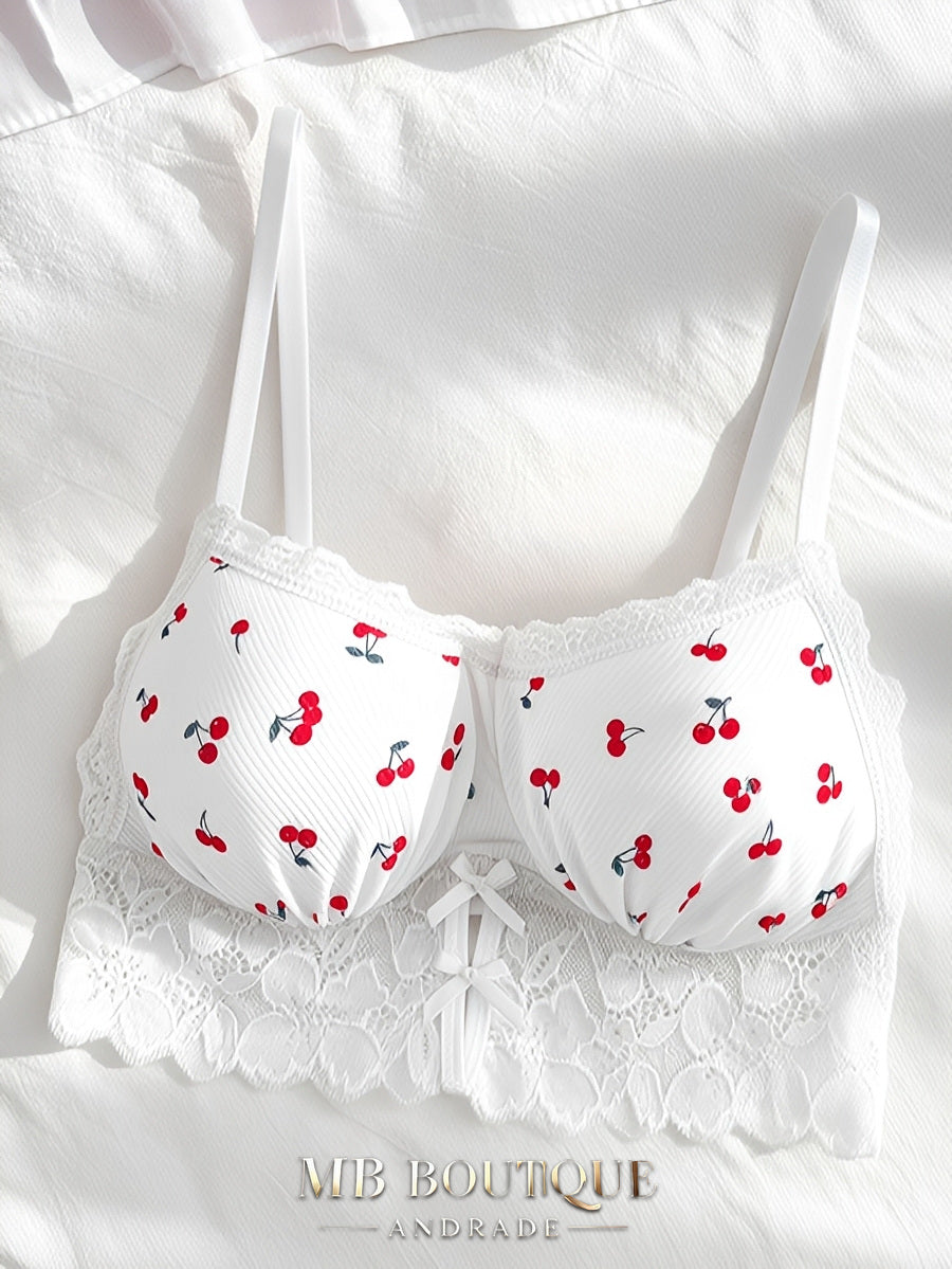 Babydoll Branco com Renda e Laços Contrastantes