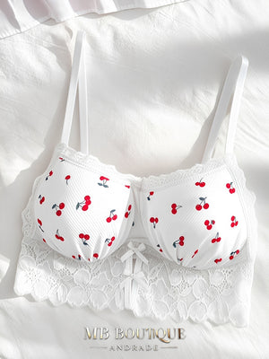 Babydoll Branco com Renda e Laços Contrastantes