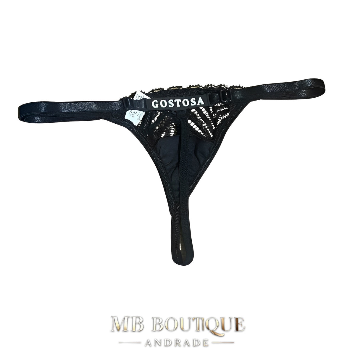 Calcinha de Renda Fio Dental com Regulagem e Estampa Neon