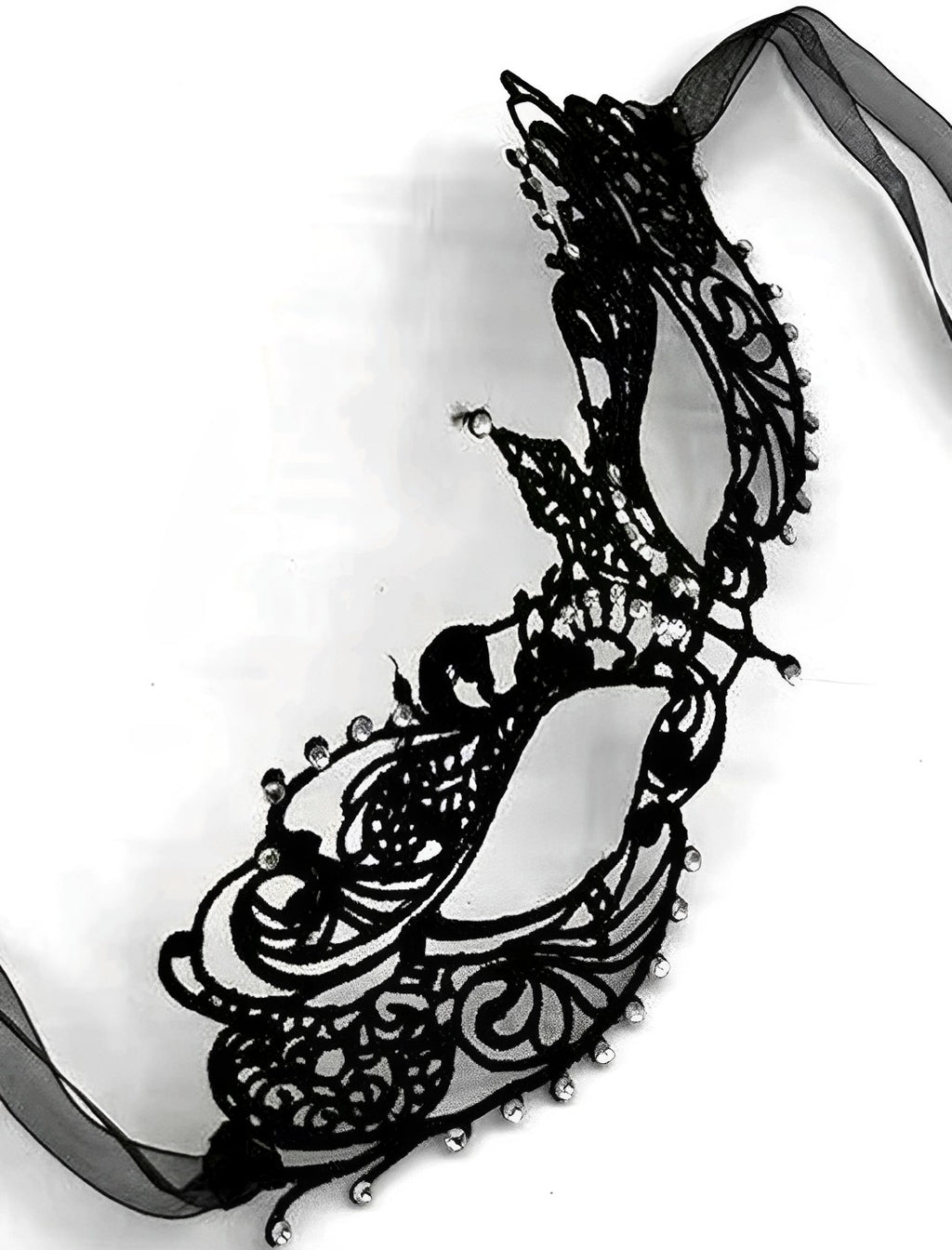 Máscara de Renda Sensual com Strass para Fantasias Eróticas, Festas e Jogos de Sedução