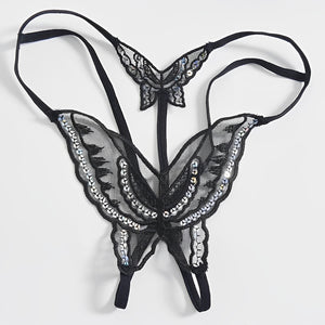 Calcinha Borboleta – Com Strass e Abertura Inferior