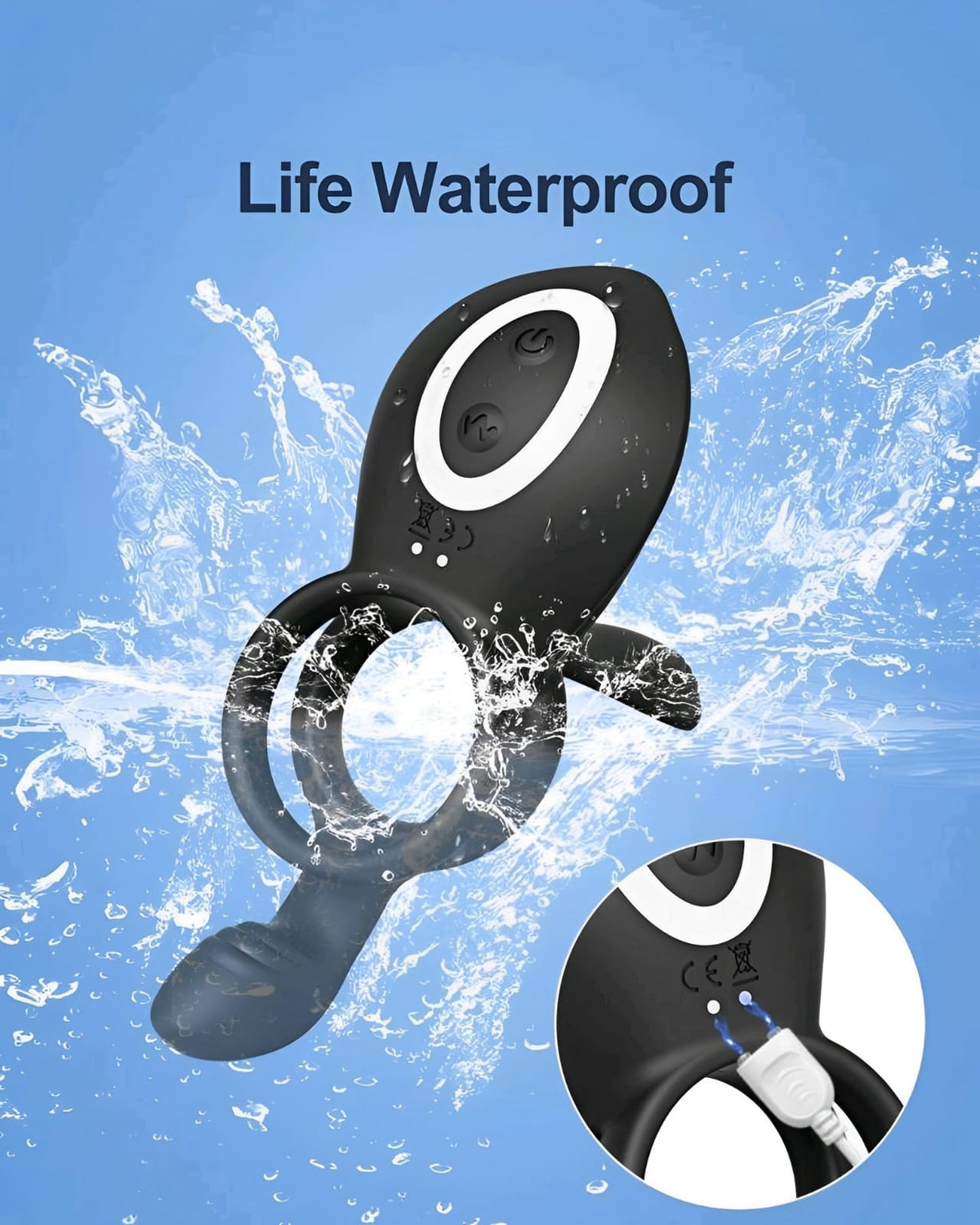 Anel Peniano Vibratório com Controle Remoto – 10 Modos de Vibração, Silicone Premium e Design à Prova D’Água