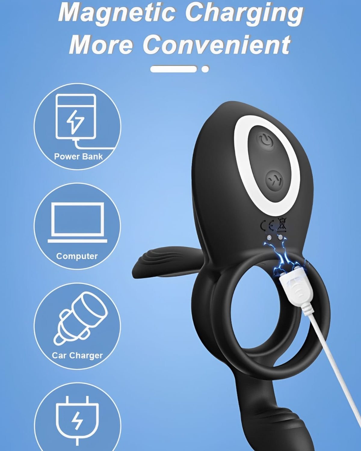 Anel Peniano Vibratório com Controle Remoto – 10 Modos de Vibração, Silicone Premium e Design à Prova D’Água