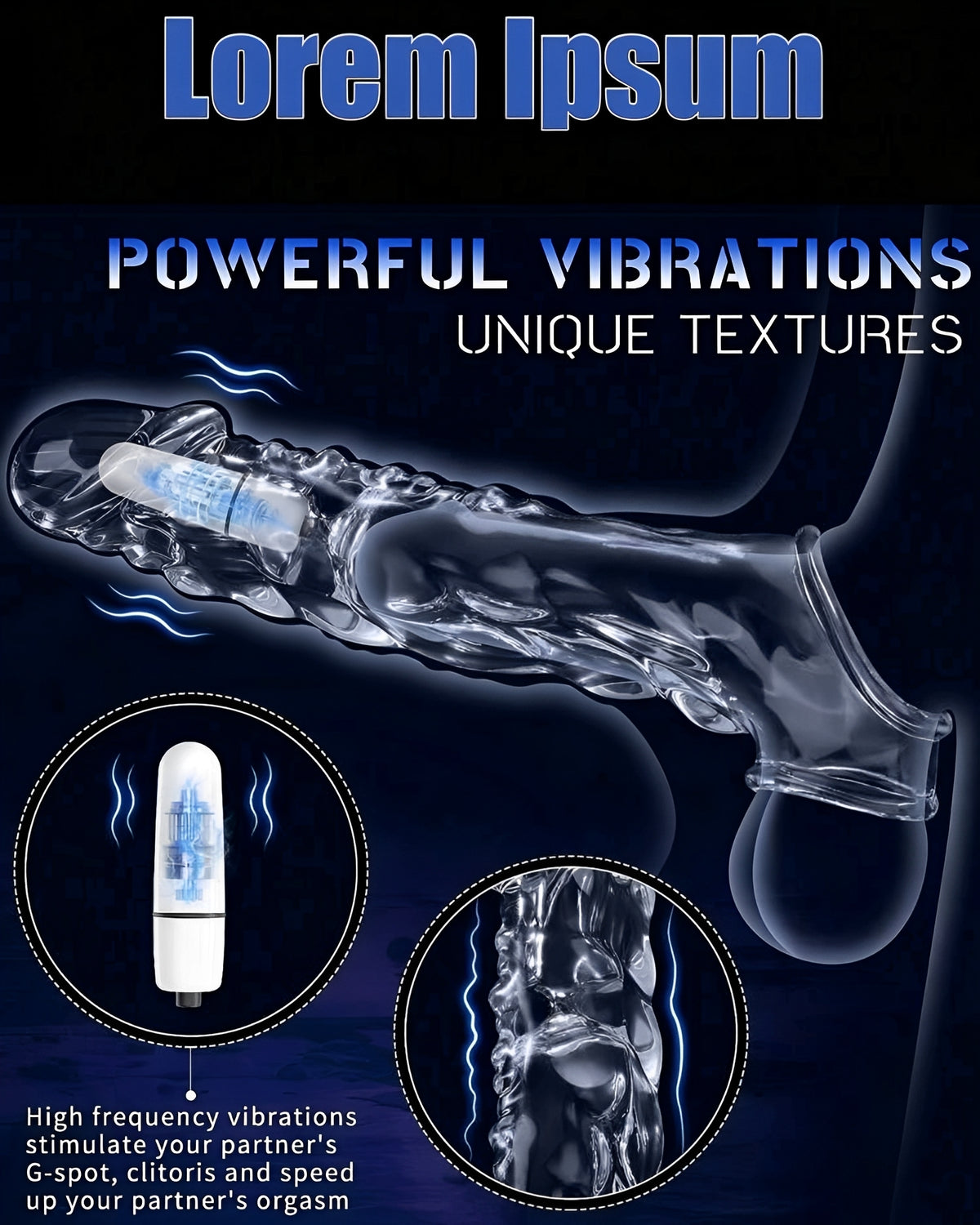 Extensor Transparente com Vibração – Toque Macio, Tamanho Extra e Experiência Intensa
