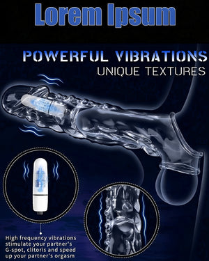 Extensor Transparente com Vibração – Toque Macio, Tamanho Extra e Experiência Intensa