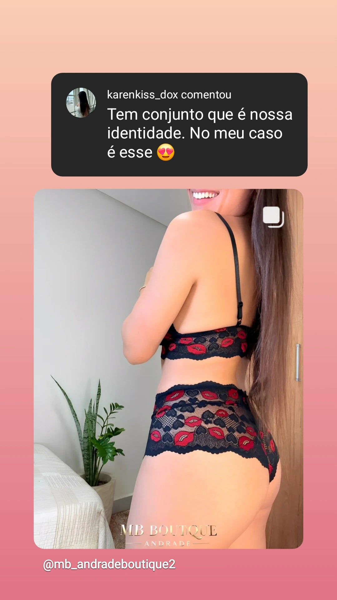 Baby Doll de Renda Preta com Bordado de Boquinhas Vermelhas – Lingerie Sensual Feminina Sem Bojo P ao GG
