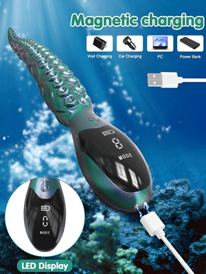 Vibrador Tentáculo com 9 Modos de Vibração - Silicone Premium, Recarga USB e Design Realista