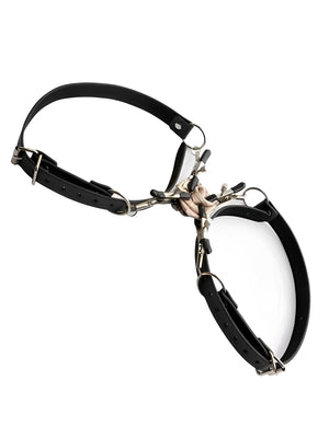 Acessório BDSM - Presilhas Ajustáveis para Seios e Clitóris em Couro PU
