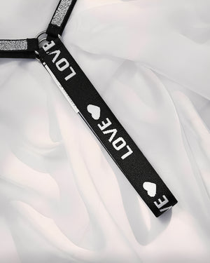 Calcinha Fio Dental Preta com Elástico LOVE em Brilho – Lingerie Sensual Feminina P ao GG