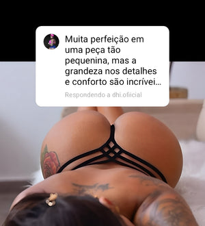 Calcinha Fio Dental Preta com Renda Corações e Tiras Laterais – Lingerie Sexy e Sensual Feminina P ao GG