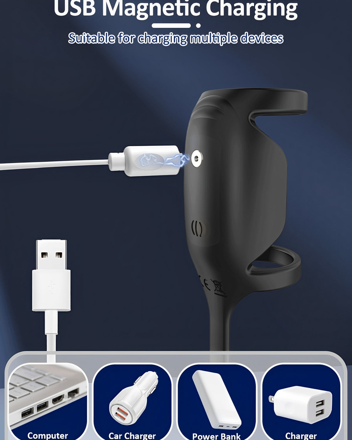 Capa Vibratória Premium com Anel Estimulador | Silicone Macio, 10 Modos de Vibração e Recarregamento Magnético