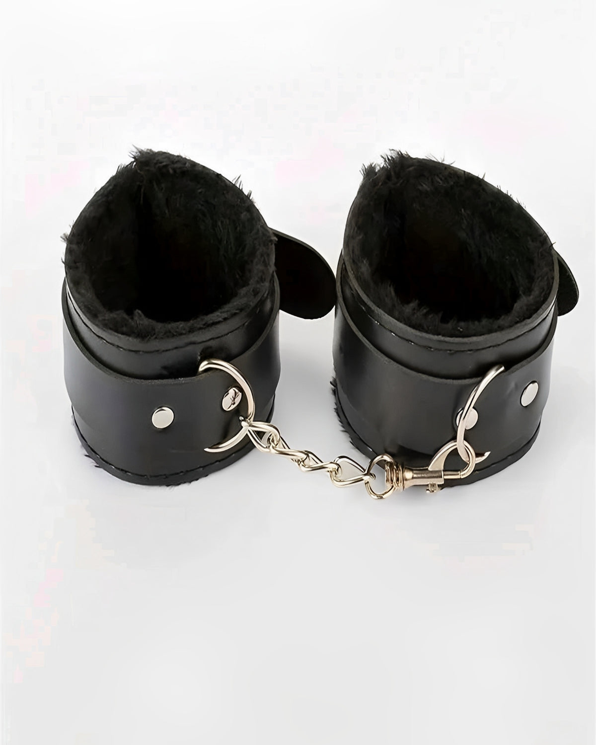 Kit de Restrição BDSM Hardcore – Algemas de Tornozelo com Corrente + Venda Preta (2 peças)