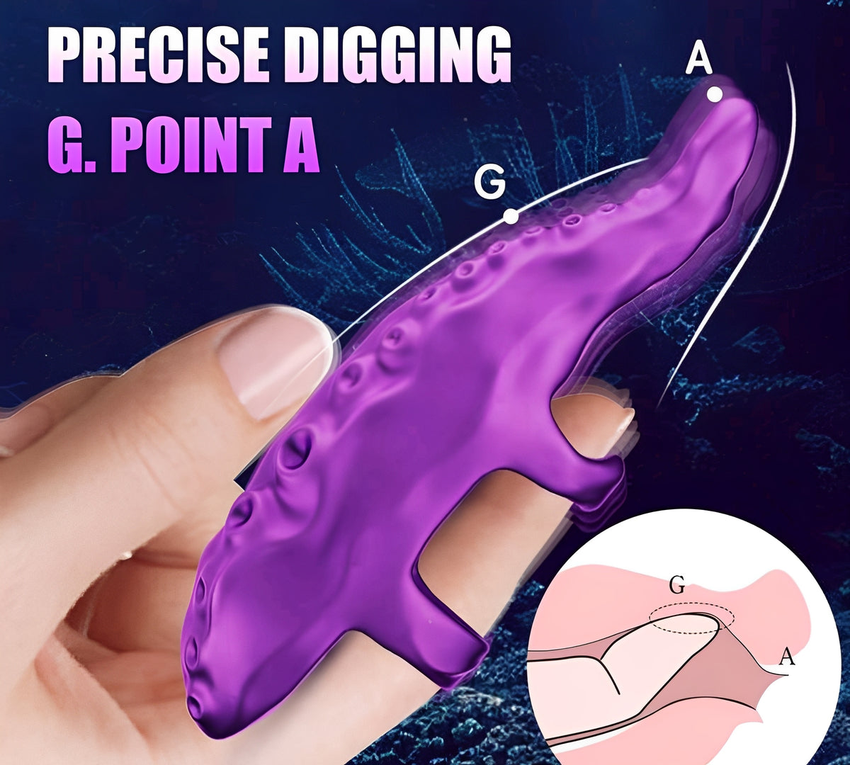 Toque Tentador – Vibrador de Tentáculo com Dedal Recarregável para Estímulo Total do Prazer (10 Vibrações)