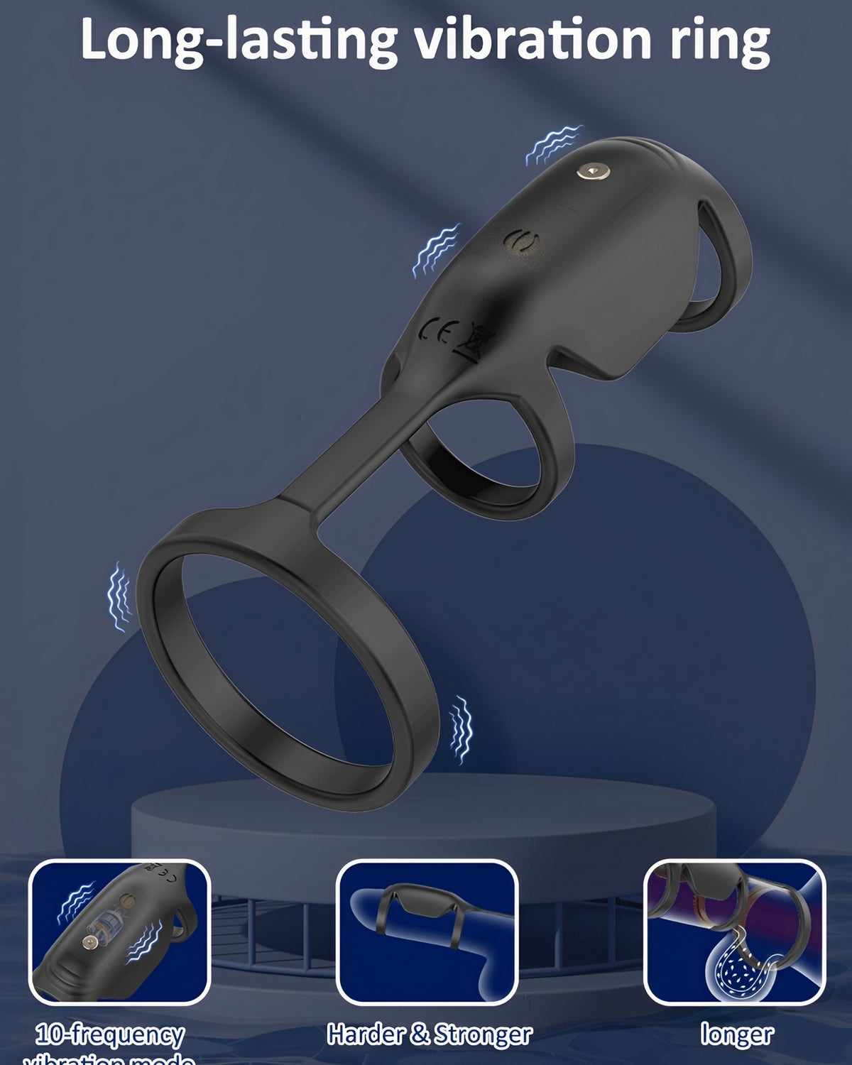 Capa Vibratória Premium com Anel Estimulador | Silicone Macio, 10 Modos de Vibração e Recarregamento Magnético