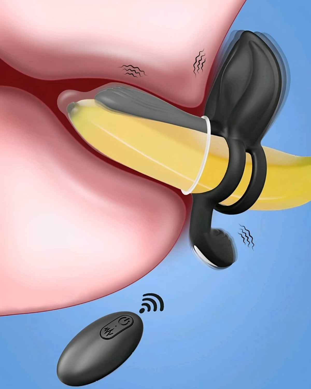 Anel Peniano Vibratório com Controle Remoto – 10 Modos de Vibração, Silicone Premium e Design à Prova D’Água