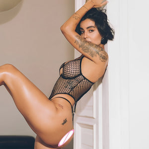 Lingerie transparente com calcinha