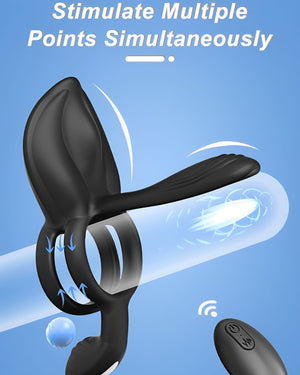 Anel Peniano Vibratório com Controle Remoto – 10 Modos de Vibração, Silicone Premium e Design à Prova D’Água