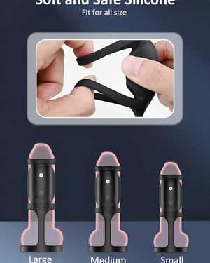 Capa Vibratória Premium com Anel Estimulador | Silicone Macio, 10 Modos de Vibração e Recarregamento Magnético