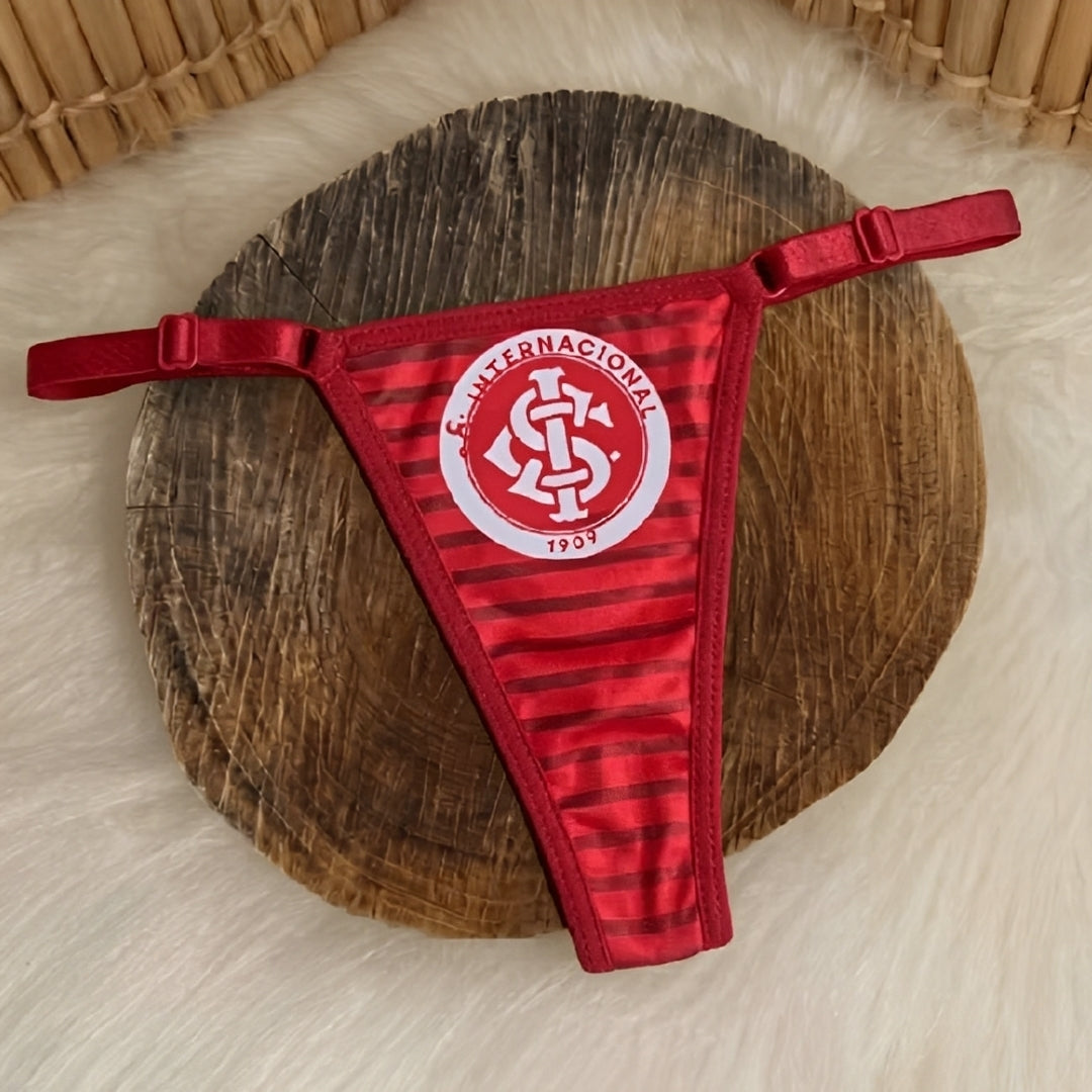 Calcinha Fio Dental com Regulagem - Lingerie Feminina Sensual P ao GG - Flamengo,Corinthians, Palmeiras, São Paulo, Cruzeiro, Vasco, Fluminense, Atlético Mineiro, Grêmio, Brasil