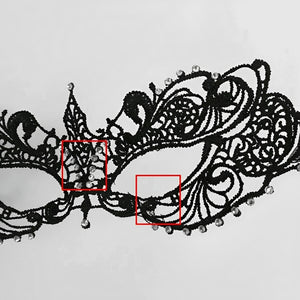 Máscara de Renda Sensual com Strass para Fantasias Eróticas, Festas e Jogos de Sedução