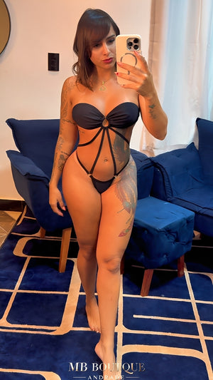 Biquíni Preto Tomara que Caia com Tiras Sensuais – Sem Bojo, Sem Aro e Ajustável | Moda Praia Feminina